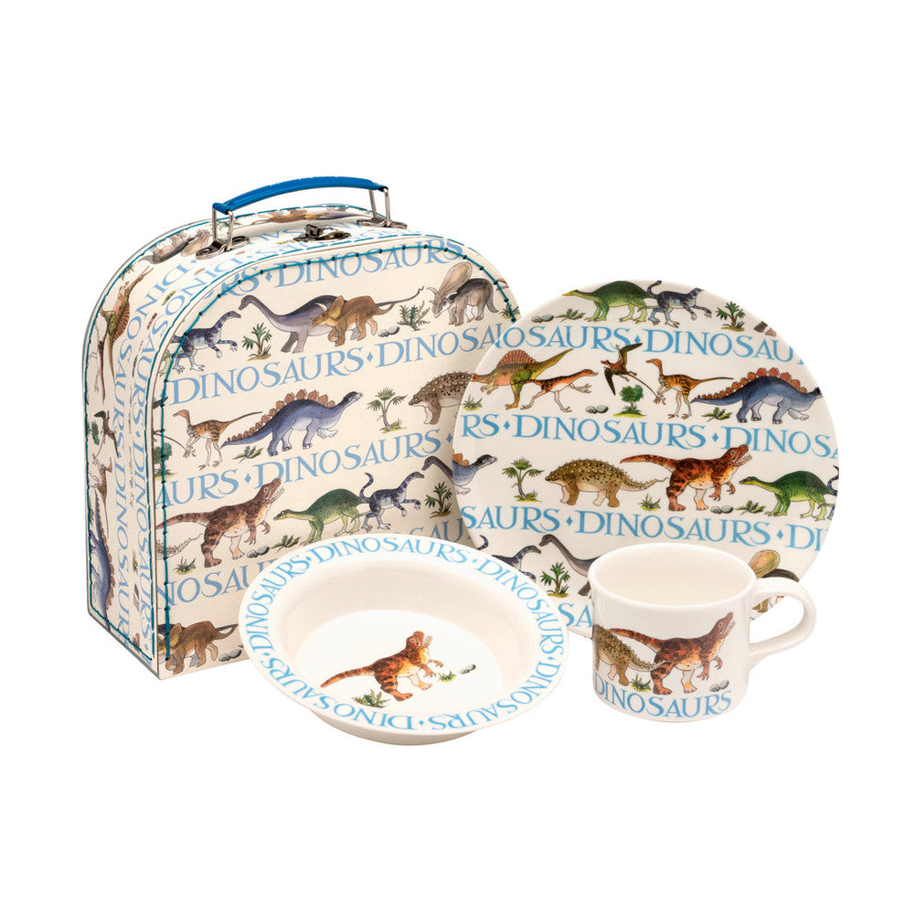 Emma Bridgewater Pottersaurus Dinosaur 3 Piece Melamine Set Suitcase