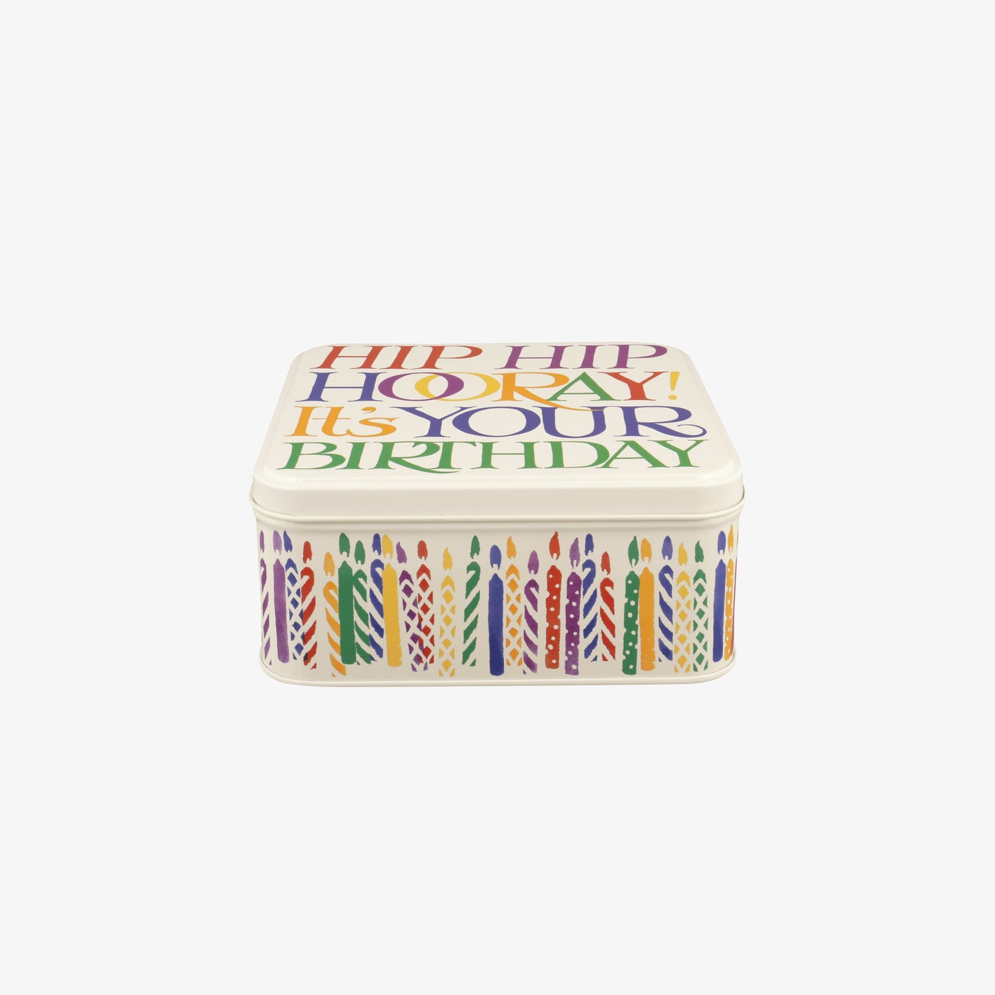 Emma Bridgewater Rainbow Toast Medium Square Birthday Tin