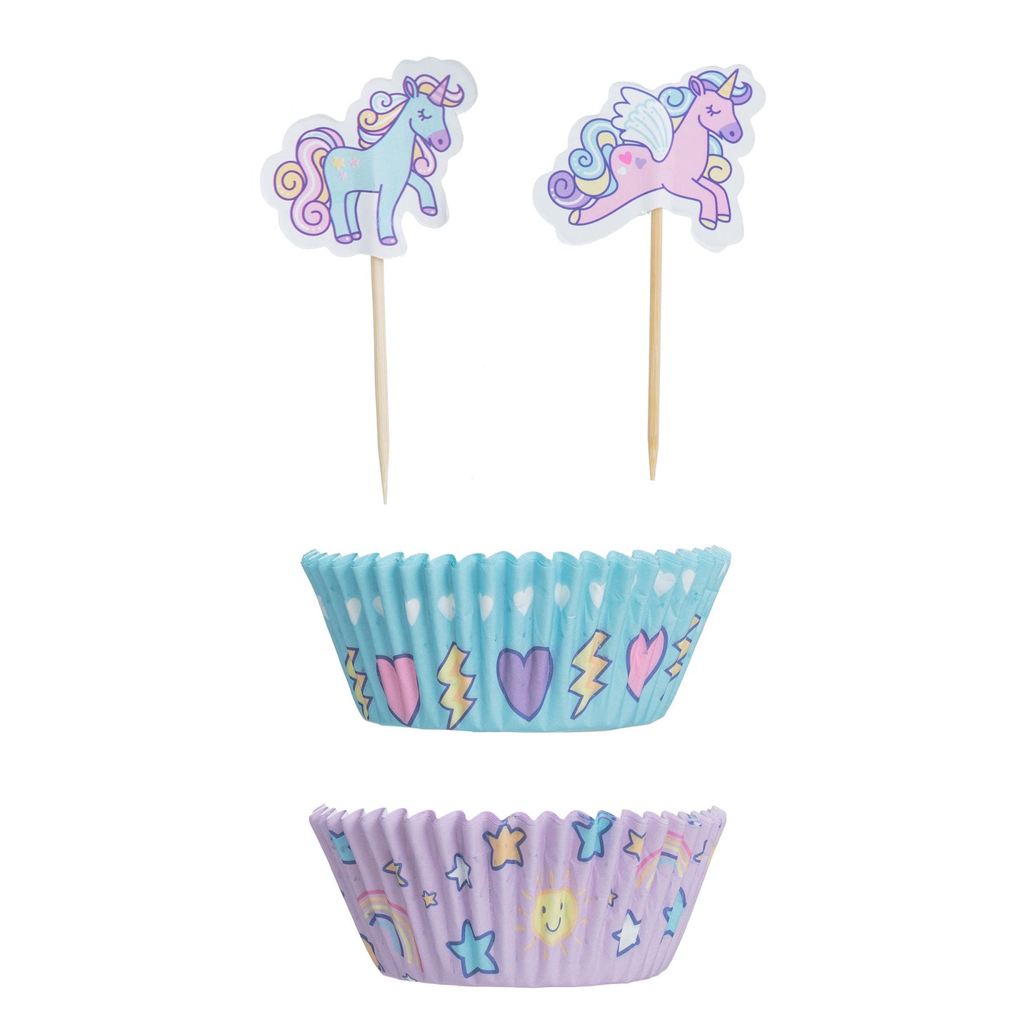 Mason Cash Unicorn Set of 48 Cupcake Cases and Toppers