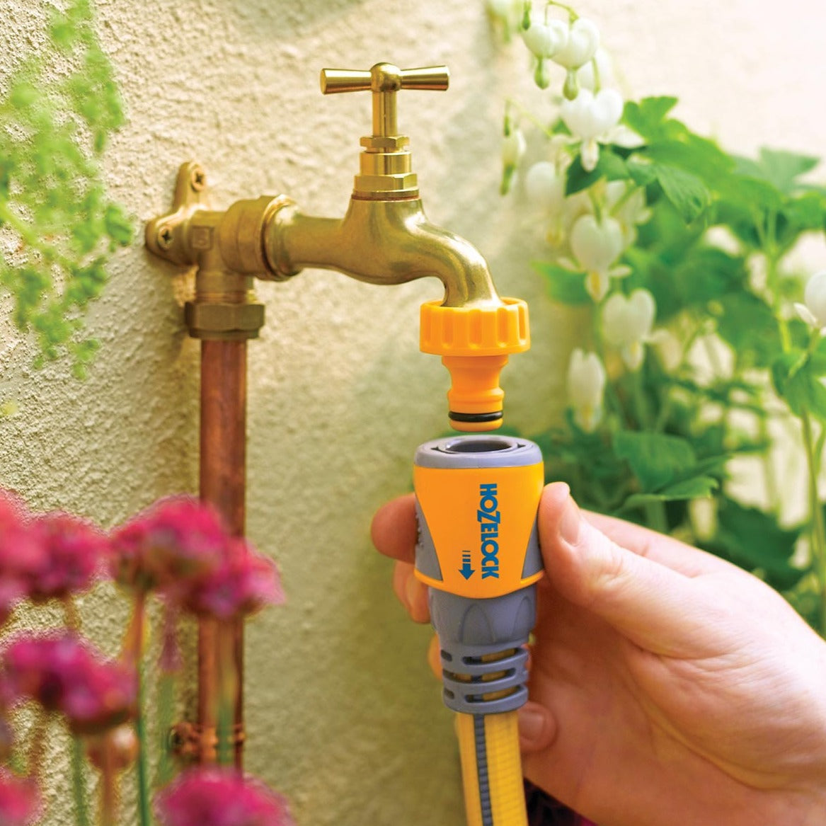 Hozelock Hose End Connector PLUS 12.5mm & 15mm 2 Pack