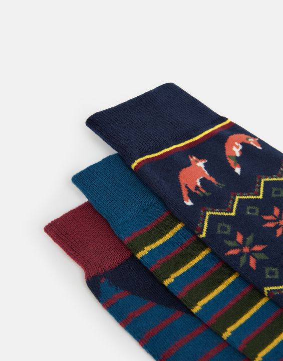 Joules Men's Cracker Socks Festive 3 Pack