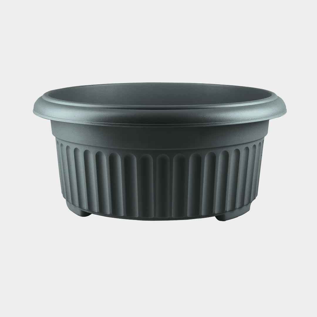 Stewart Corinthian Low Planter Black 45 x 20cm