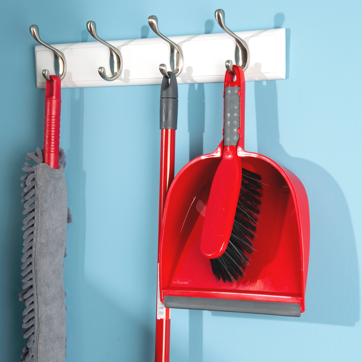 Wham Klean Dustpan & Brush Red Grey