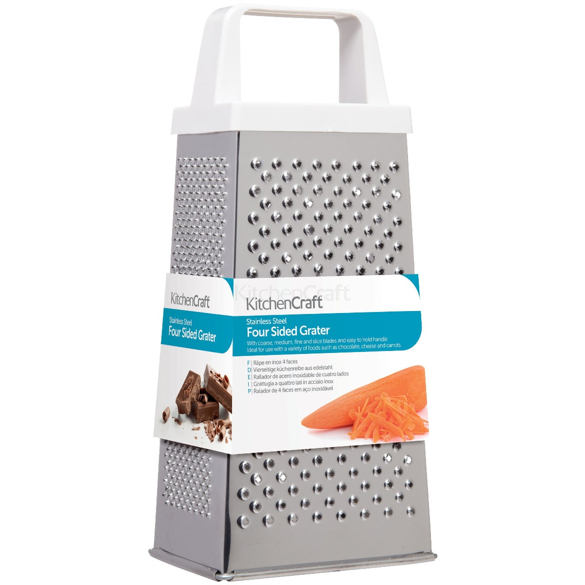 KitchenCraft Stainless Steel Four Sided Box Grater 20cm