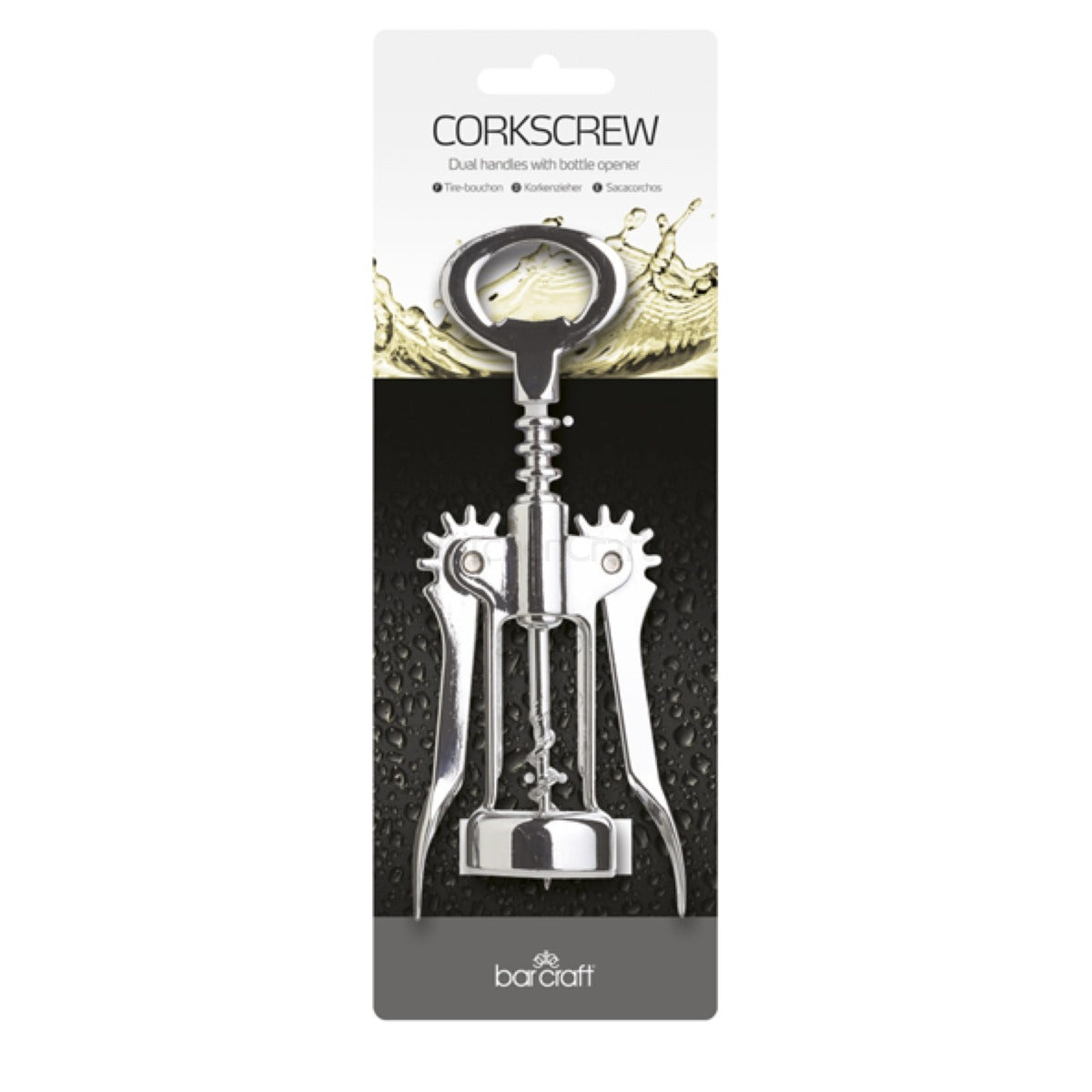 BarCraft by KitchenCraft BarCraft Wing Corkscrew Double Handled Chrome