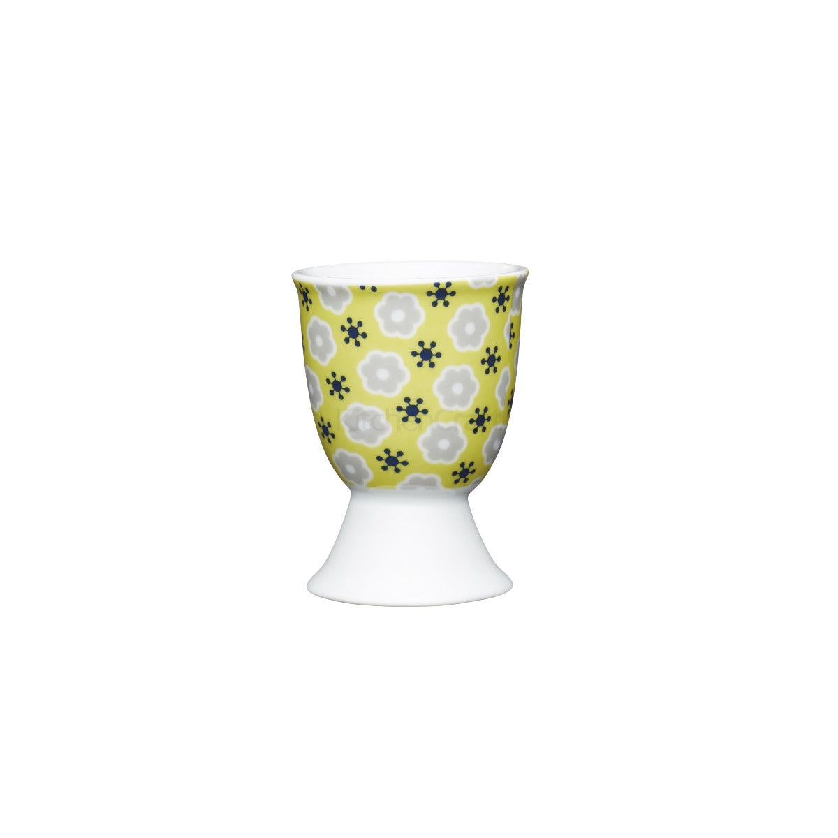 KitchenCraft Floral Yellow Porcelain Egg Cup