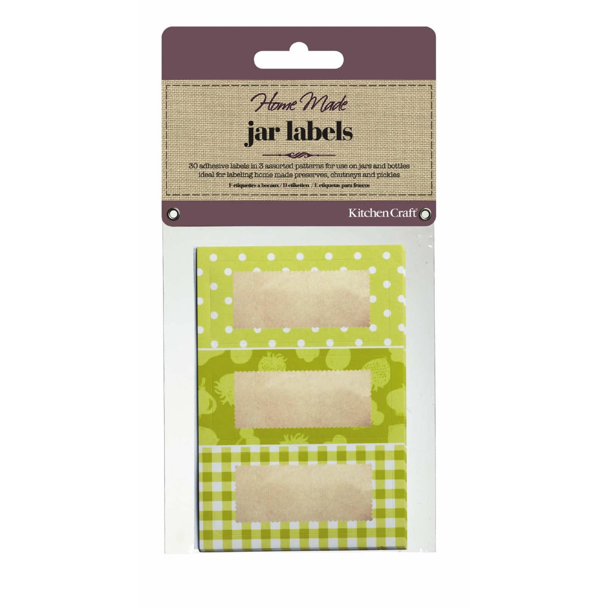 Home Made Jam Jar Labels Garden Green x30