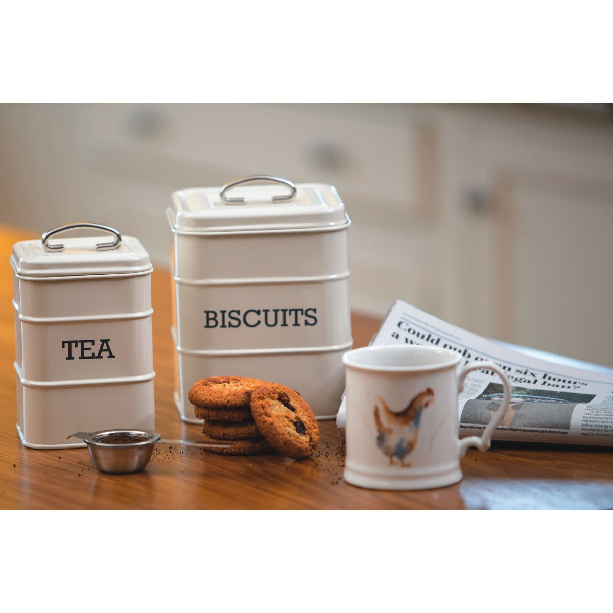 Living Nostalgia by KitchenCraft Antique Cream Biscuit Tin