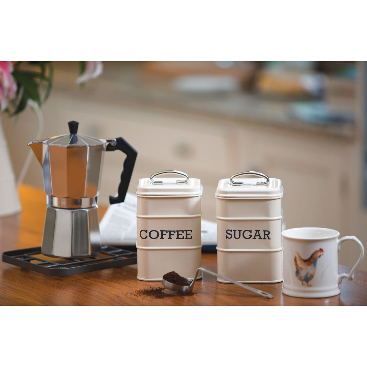Living Nostalgia by KitchenCraft Antique Cream Coffee Tin