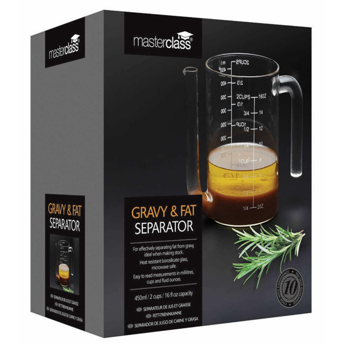 MasterClass Glass Gravy Fat Separator 450ml