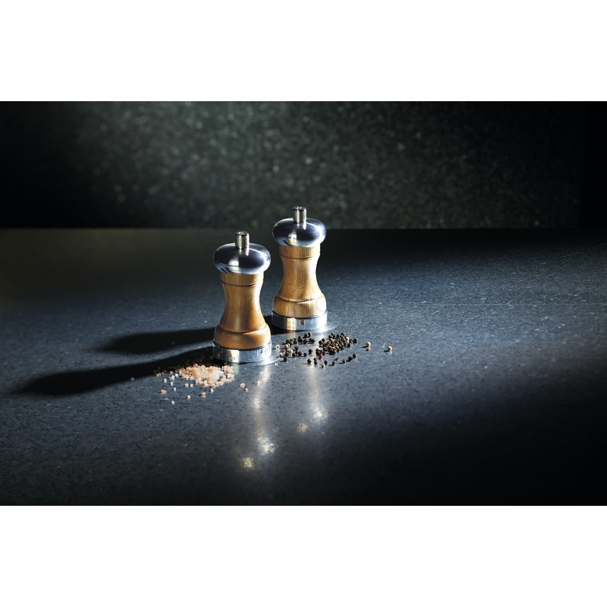 MasterClass Chrome & Acacia Wood Pepper Mill 12cm