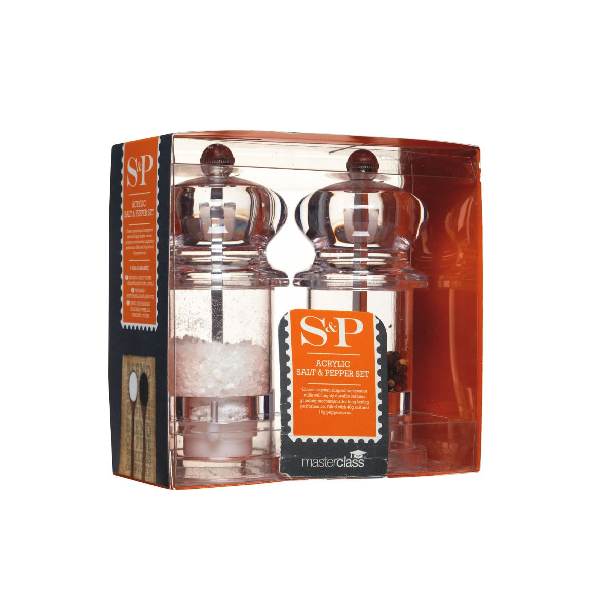 MasterClass Filled Acrylic Salt & Pepper Set 13cm