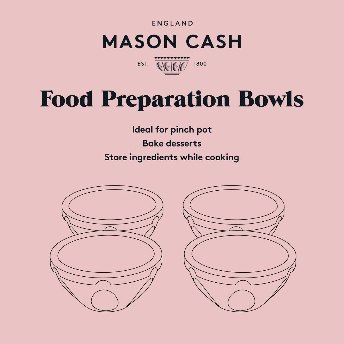 Mason Cash Innovative Kitchen Mini Food Preparation Bowls Set of 4