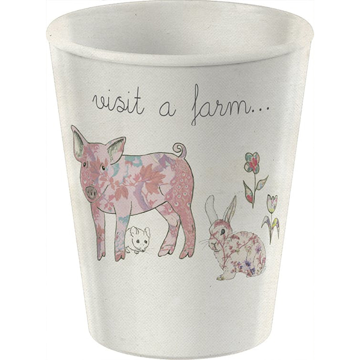 Creative Tops Visit A Farm Pig 5 Piece Kids Pressed Bamboo Dinner Set