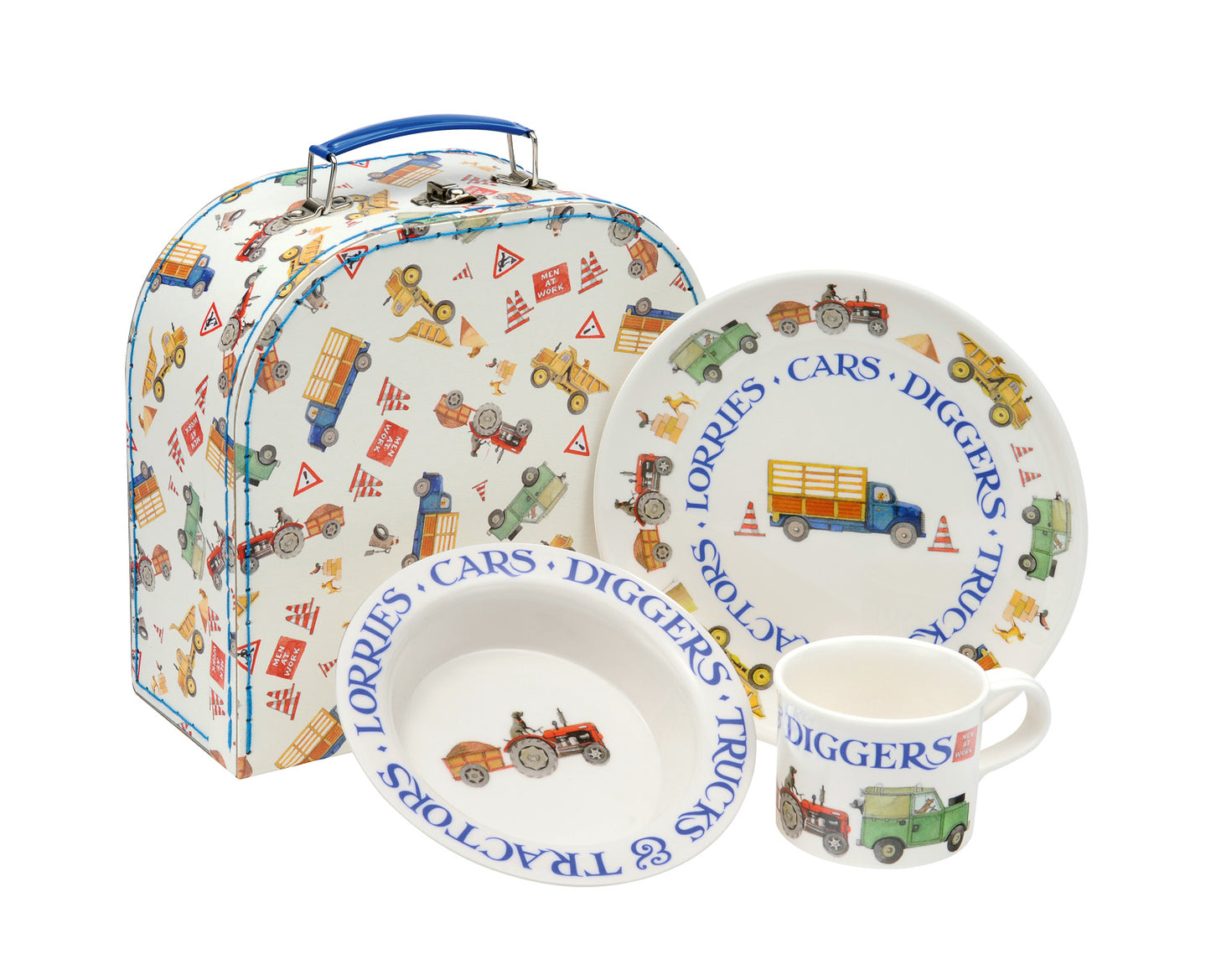 Emma Bridgewater Men At Work 3 Piece Melamine Set Suitcase
