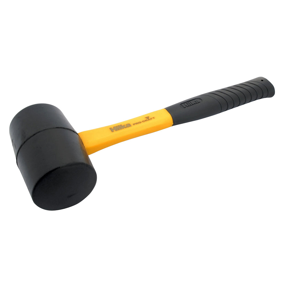 Hilka 16oz Black Rubber Mallet with Fibreglass Shaft
