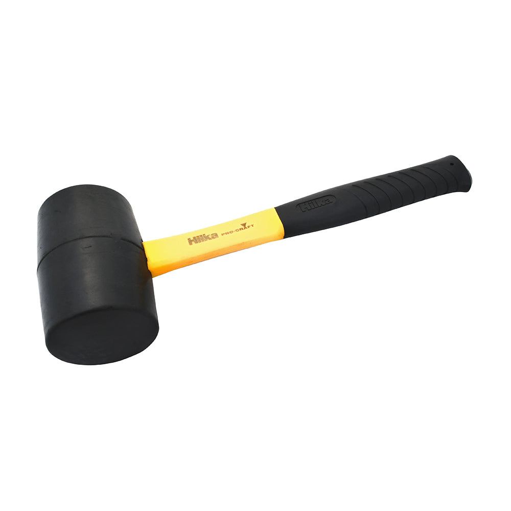 Hilka 32oz Black Rubber Mallet with Fibreglass Shaft