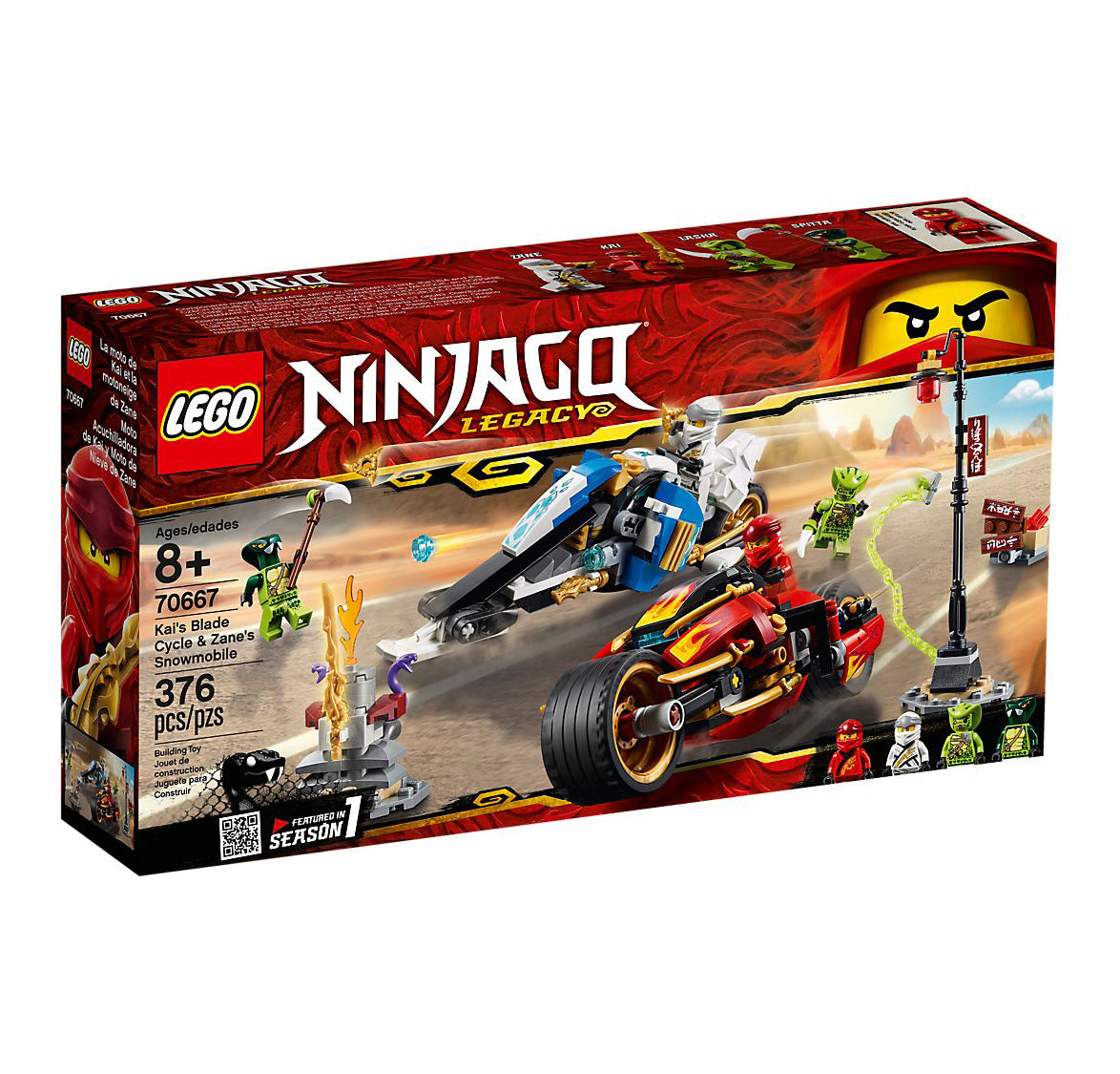Lego Ninjago Kais Blade Cycle & Zanes Snowmobile 70667