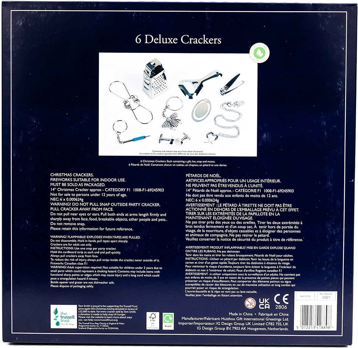 Tom Smith Christmas Crackers Gold & White 6 Pack