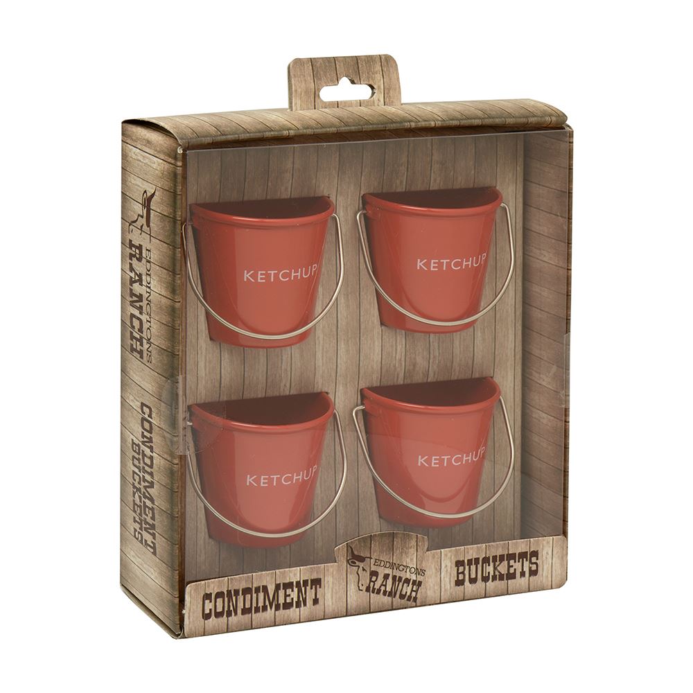Eddingtons Ranch Condiment Ketchup Buckets 4-Pack
