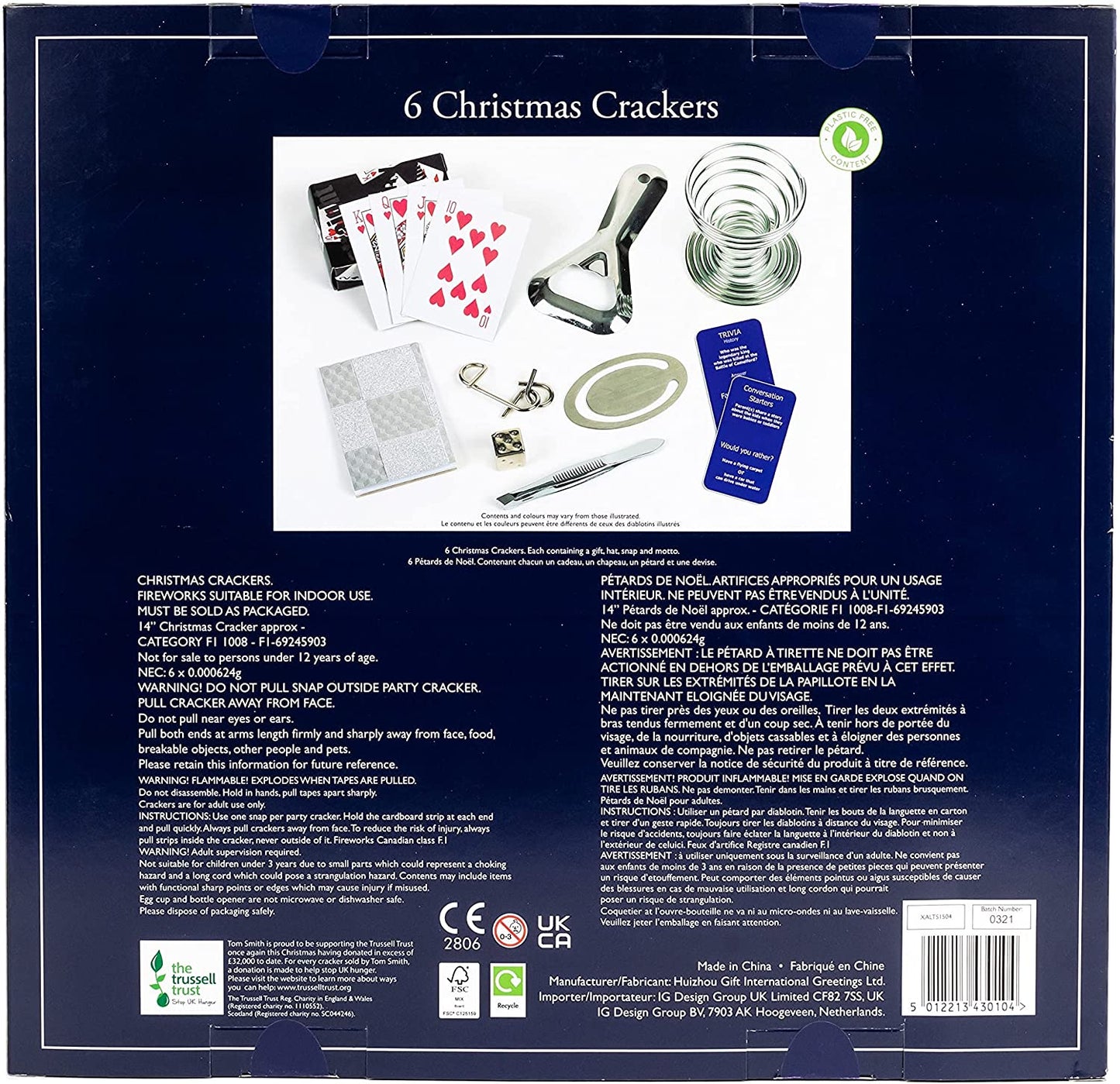 Tom Smith Christmas Crackers Red & White Christmas 6 Pack