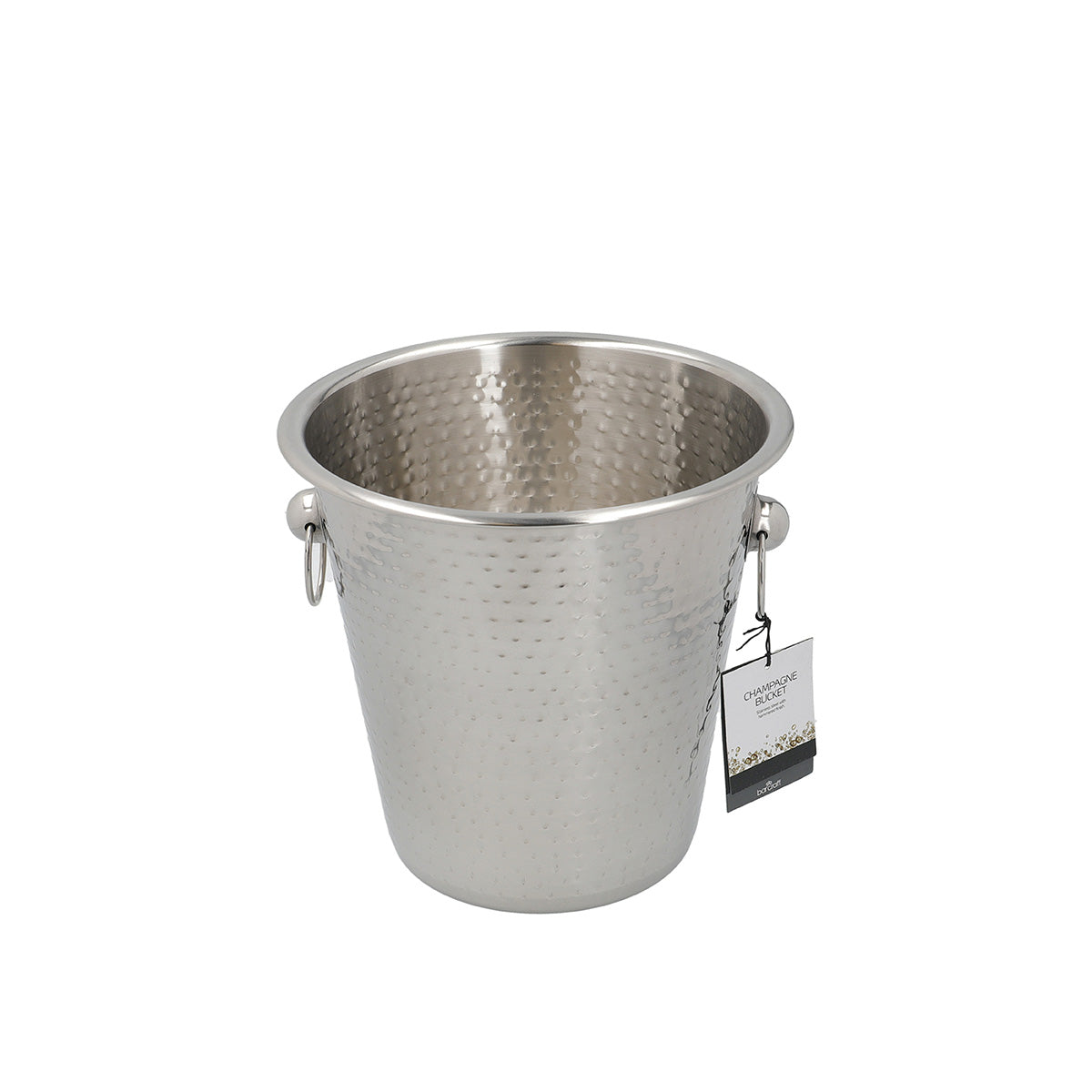 BarCraft Hammered-Steel Sparkling Wine & Champagne Bucket