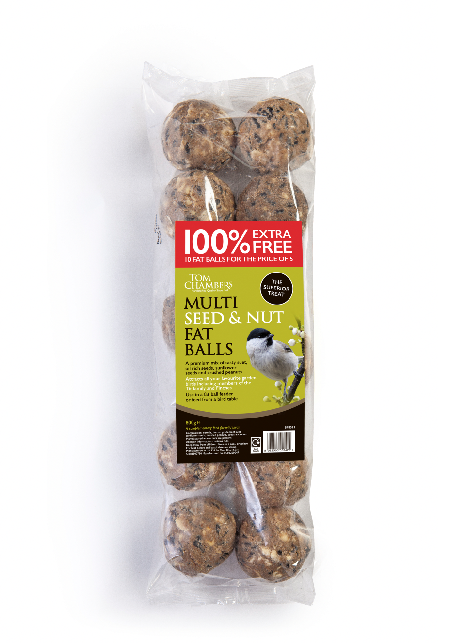 Tom Chambers Multi Seed & Nut Fat Balls 10 Pack