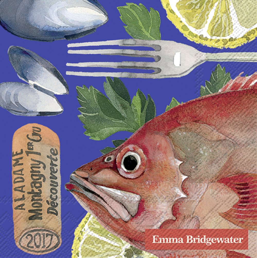 Emma Bridgewater Fish Supper Blue Cocktail Napkins