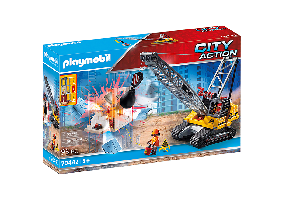 Playmobil City Action Cable Excavator with Building Section – Sam