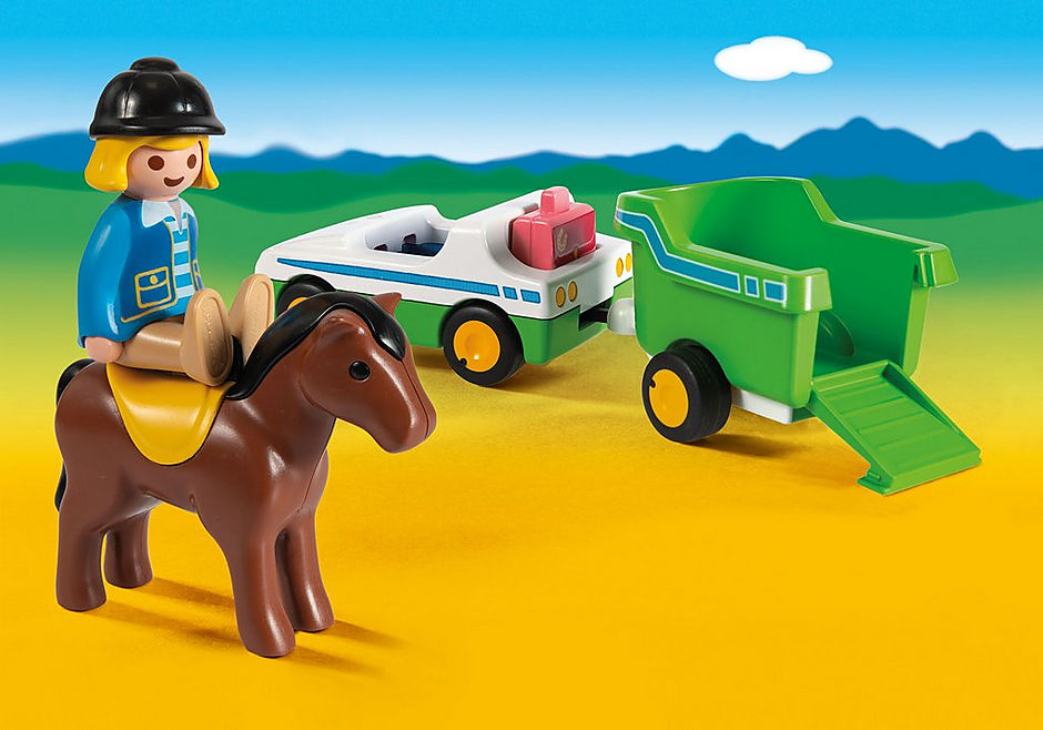 Playmobil 1.2.3 Car with Horse Trailer
