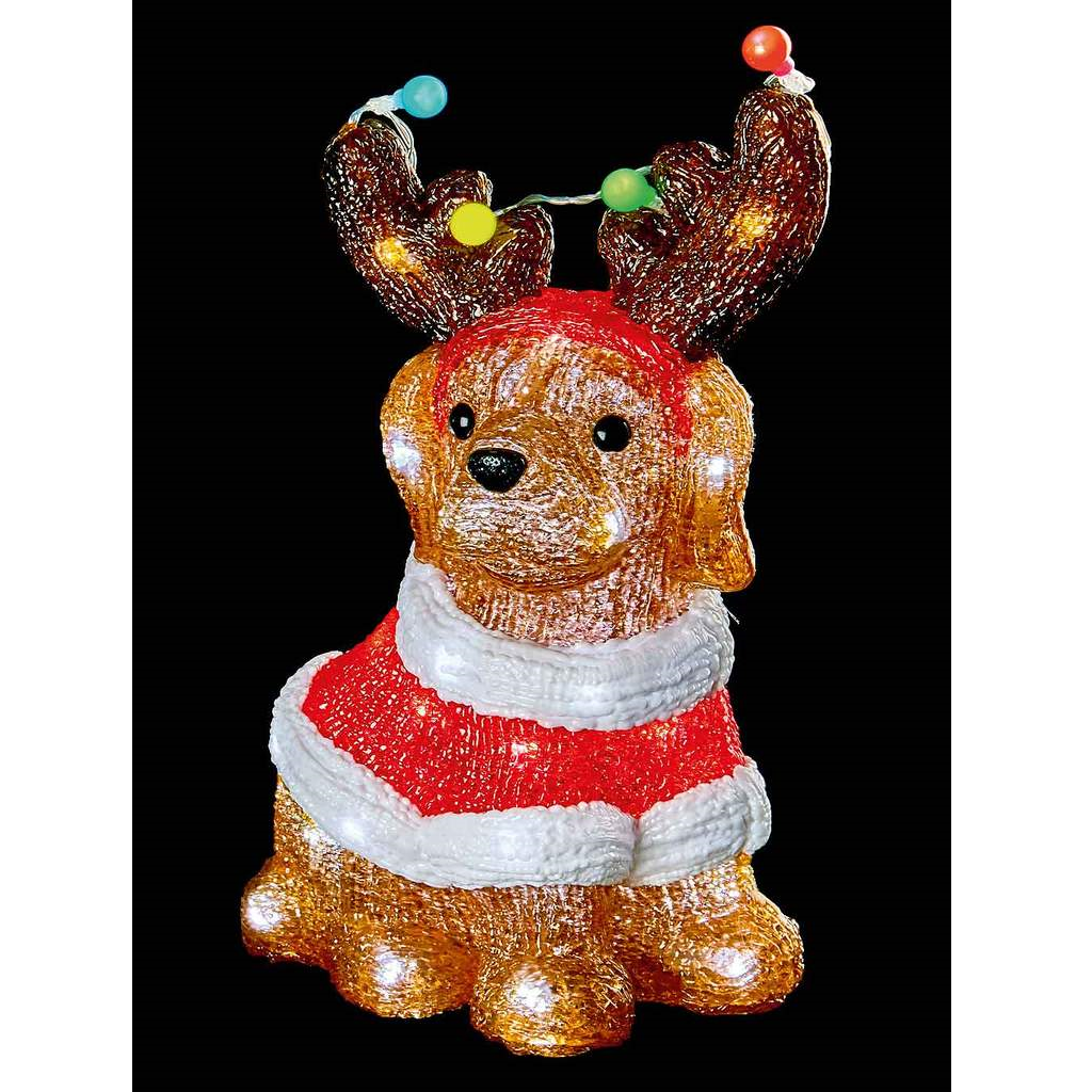 Premier Lit Christmas Dog Party Lights 33cm