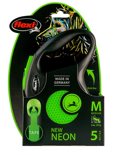 Flexi Lead Neon Medium Tape 5m Green