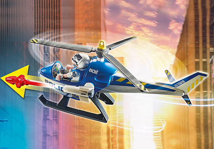 Playmobil City Action Police Helicopter Pursuit with Runaway Van