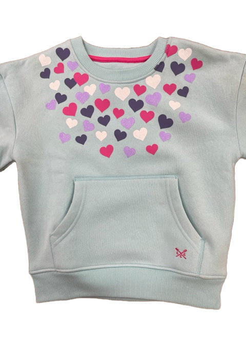 Crew Clothing Girls Glitter Print Heart Sweatshirt