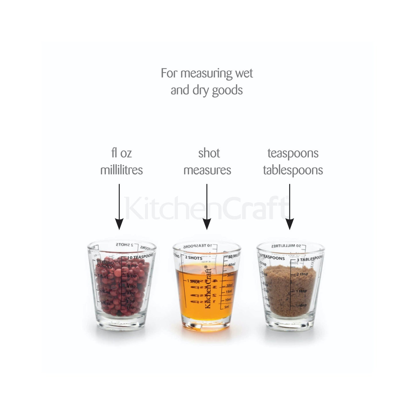KitchenCraft Glass Mini Measure - Sold As Single