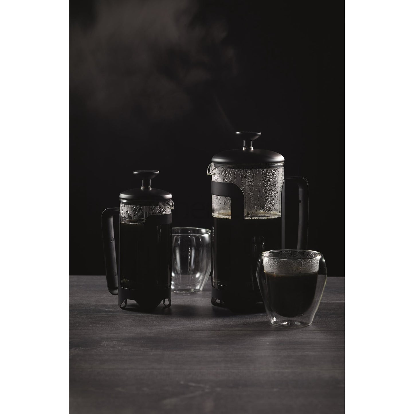 Le'Xpress Matt Black Stainless Steel French Press Cafetiere 8 Cup