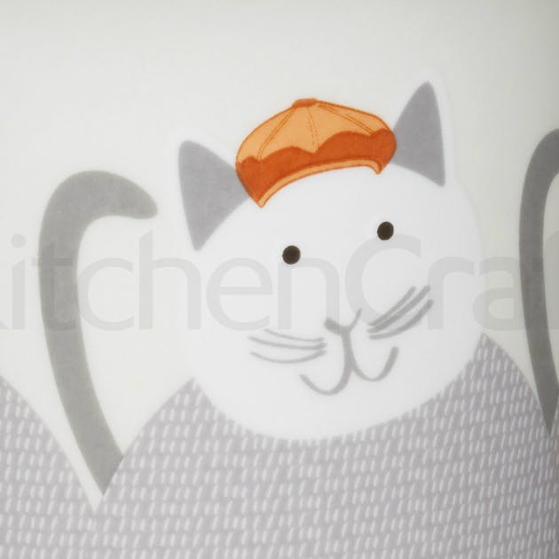 KitchenCraft Bone China Fluted Cats Mug 300ml