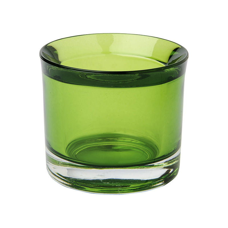 IHR Glass Cup Tea Light Holder Bottle Green