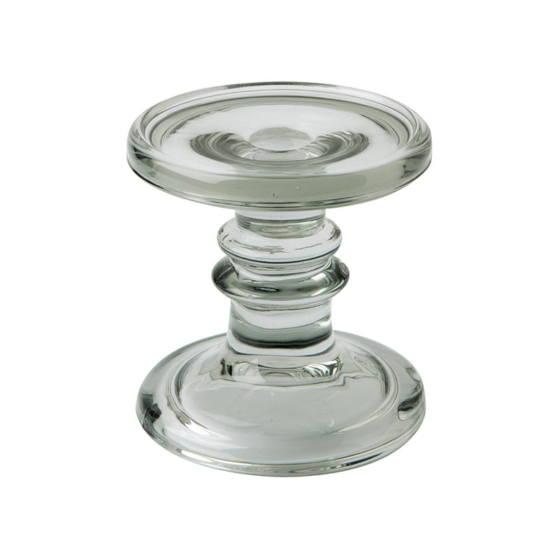 IHR Light Grey Glass Candle Holder
