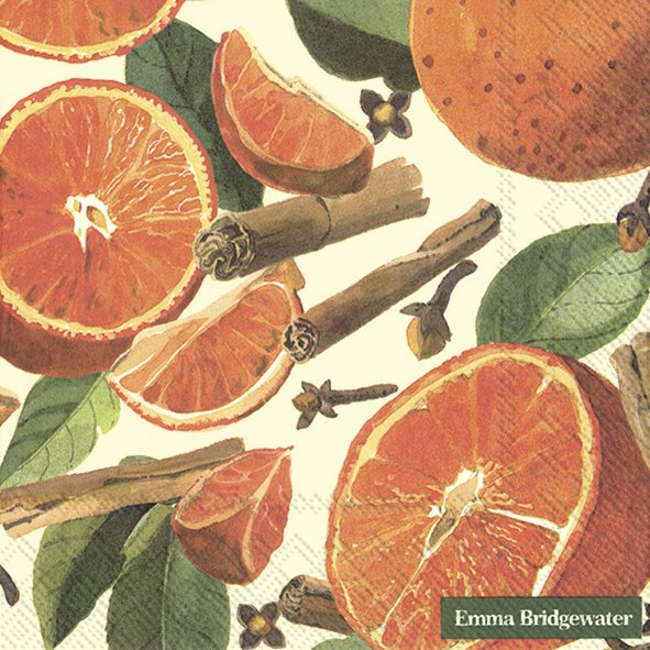Emma Bridgewater Lunch Napkins Spiced Oranges Cream