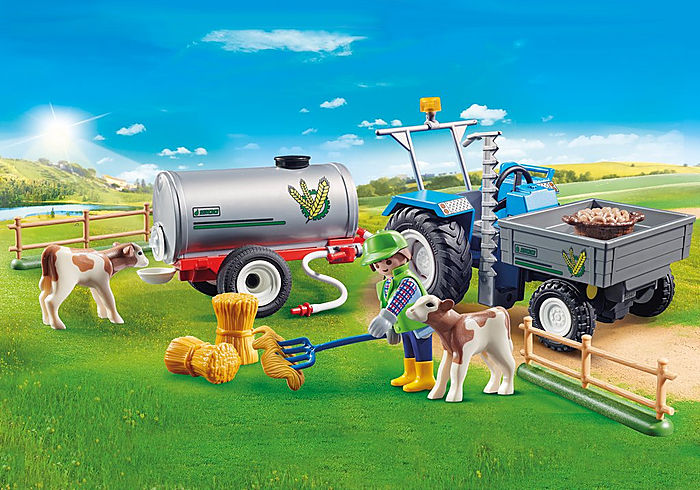 Playmobil Country Loading Tractor with Water Tank