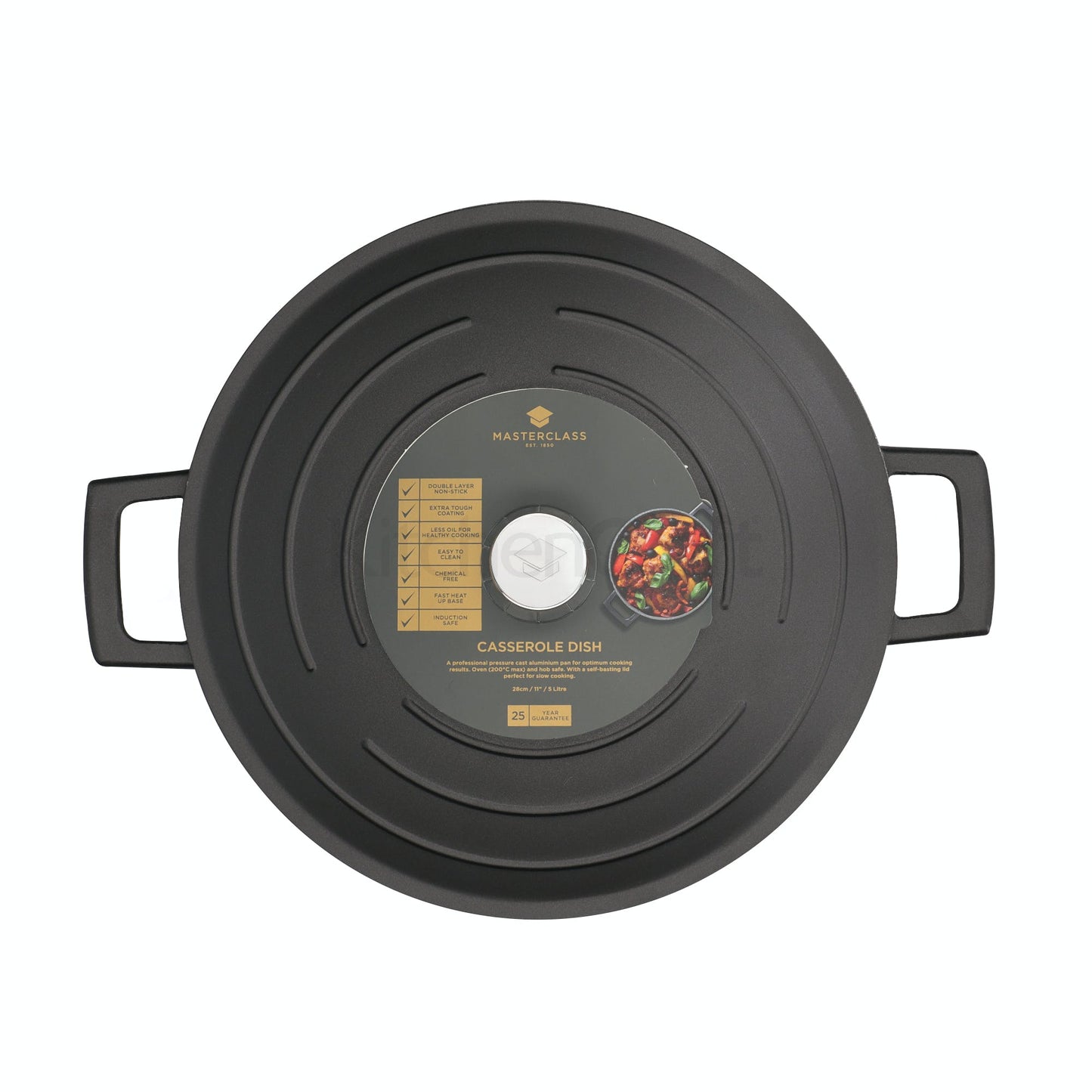 MasterClass Large Casserole Dish with Lid 5L