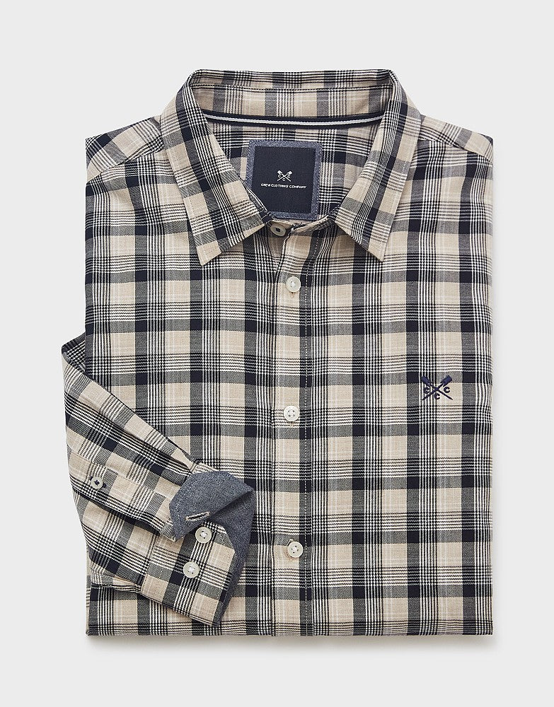 Crew Clothing Marl Brushed Fleece Check Shirt