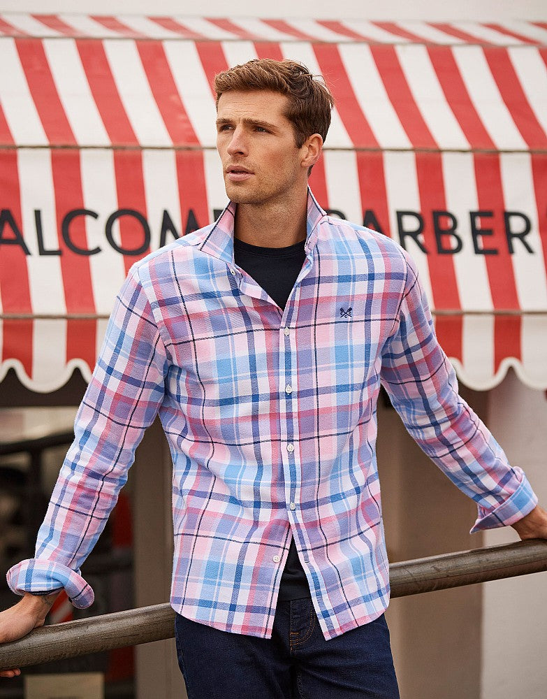 Crew Clothing Brushed Flannel Oversized Check Shirt