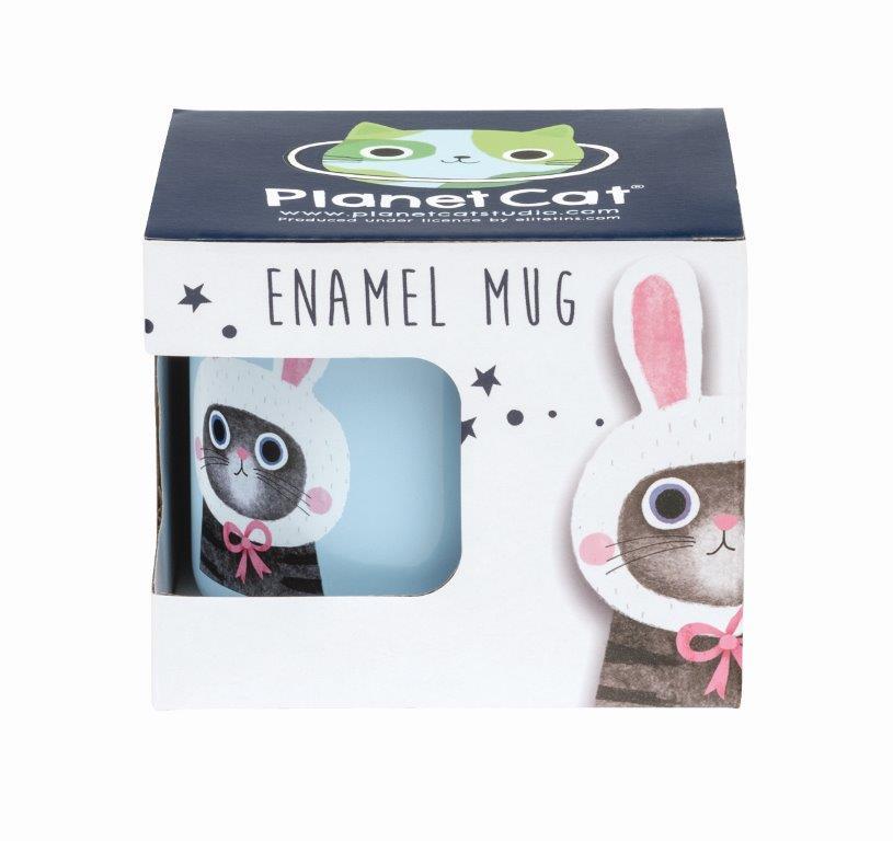 Planet Cat Glasses/Rabbit Cats Enamel Mug