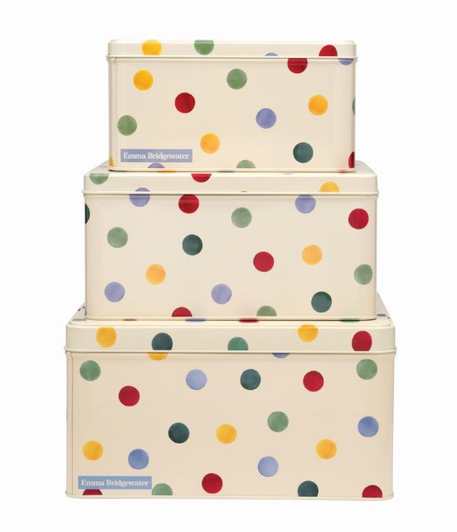 Emma Bridgewater Polka Dot Set of 3 Square Cake Tins