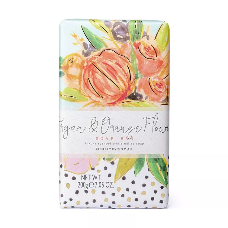 Ministry of Soap Argan and Orange Flower Painted Marks Soap