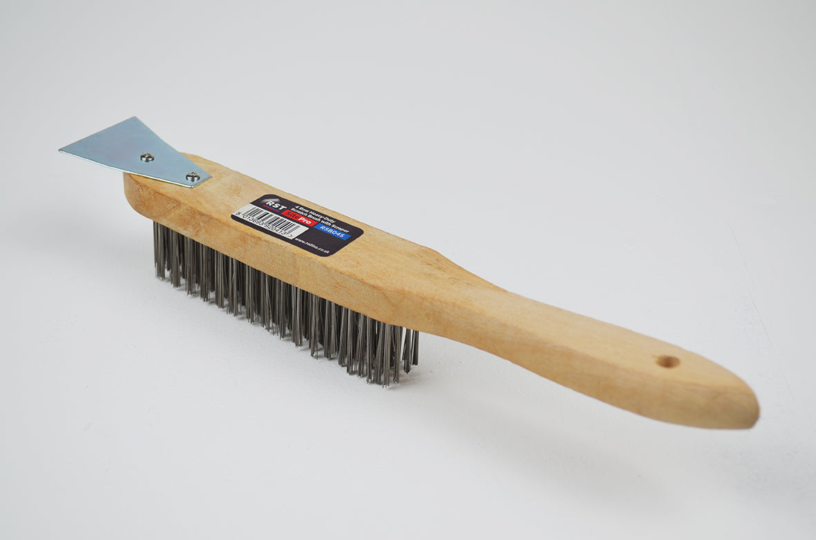 RST Scratch Brushes 4 Row Heavy Duty with Scraper
