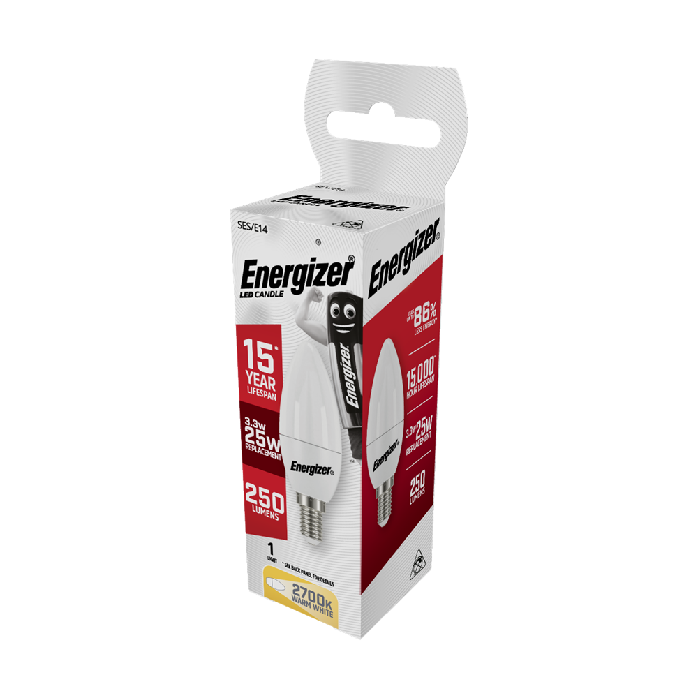 Energizer LED Candle Opal SES/E14 Warm White 250lm 25W