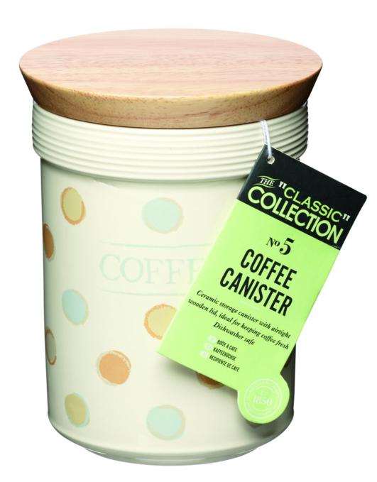 Ceramic Spotty Coffee Storage Jar with Airtight Lid